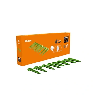 Imagen de WORX WA0665 Piquetas para Robot cortacésped Landroid Vision Juego de 25 Piezas, biodegradables ecológicos, Accesorios Originales