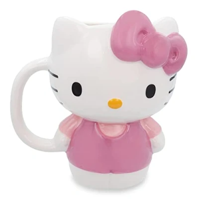 Imagen de Sanrio Hello Kitty Taza de cerámica esculpida en 3D café sin BPA para espresso, cafeína, cacao