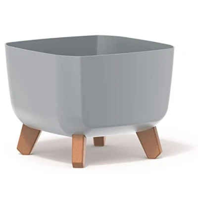 Imagen de Prosperplast Gracia Square Maceta Cuadrada con Patas Desmontables, Incluye Inserto para Interior y Exterior, plástico, Resistente a los Rayos UV, 24