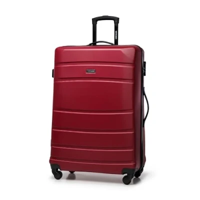 Imagen de WITTCHEN Maleta Trolley Grande de ABS con 4 Ruedas giratorias Cerradura combinación Asa telescópica Globe Line roja