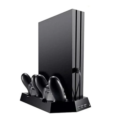 Imagen de OSTENT Soporte vertical del concentrador USB fan de enfriamiento cargador regulador dual para la consola Sony PS4 / Slim/Pro