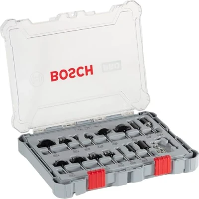 Imagen de Bosch Professional Set Mixto de Brocas Fresadoras 15 Piezas (para madera, vástago Ø 6 mm, Accesorios Fresadoras)