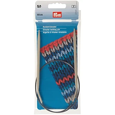 Imagen de Prym Rundstricknadeln ALU 60 cm 5,00 mm Grau Agujas Redondas, Aluminio, Gris, 5,0