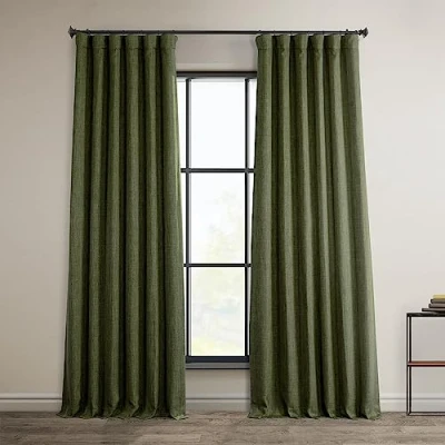 Imagen de HPD Half Price Drapes Cortinas texturizadas de Lino sintético para oscurecer la habitación, Dormitorio, 84 Pulgadas Largo (1 Panel), 50 Ancho x Largo,