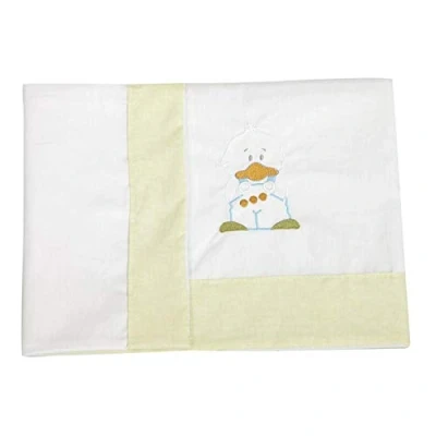 Imagen de Sábana 100% Algodón Bebé, Hipoalergénica, transpirable y ecológica. Tacto suave. 3 piezas (sábana, bajera con gomas ajustables almohada). Fabricación España. (Pato Paraguas, Cuna 60x120)