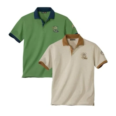 Imagen de ATLAS FOR MEN Pack de 2 Polos Hombre Manga Corta Disponible en Tallas Grandes la M a 5XL