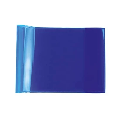 Imagen de HERMA 19618 fundas para cuadernos A5 horizontal, color azul transparente, paquete de 10, libros hechas película polipropileno duradera, lavable y extragruesa, juego