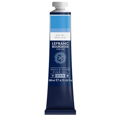 Imagen de Lefranc Bourgeois 301826 Pintura al óleo fina de calidad, resistente a la luz y consistencia uniforme, tubo 200 ml, ideal para lienzos tableros pintura, azul real