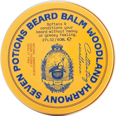Imagen de Aceite para Barba Prémium Hombres de Seven Potions Suavizante Jojoba Nutrir la Piel, el Pelo, y Evitar Picazón Natural, Vegano (Woodland Harmony)