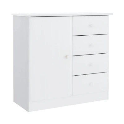 Imagen de vidaXL Aparador, Aparador con Pomos, Armario Auxiliar de Almacenaje, Mueble para Salón Pasillo Cocina, Madera Maciza Pino Blanco