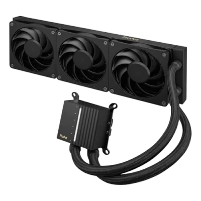 Imagen de ASUS Enfriador líquido ProArt LC 360 todo en uno para CPU con indicador de estado del sistema luminoso y tres ventiladores Alphacool Apex Stealth Metal Power negro mate