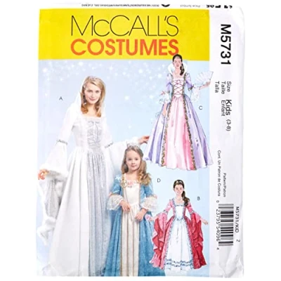 Imagen de McCalls M5731 Patrón de costura para confeccionar disfraces infantiles princesa (varios modelos) [en inglés y alemán]