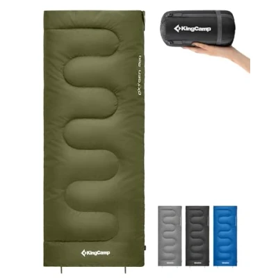 Imagen de KingCamp Saco de Dormir Ultraligero 1KG para Adultos y Niños Verano Portátil Impermeable Combinable Ideal Acampar al Aire Libre Senderismo