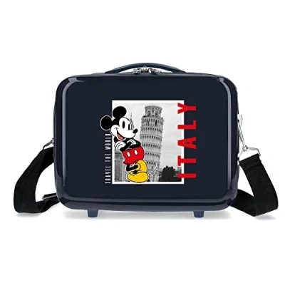 Imagen de Disney Mickey y Minnie Travel the World Italy Neceser Adaptable Azul 29x21x15 cms Rígido ABS 9,14L 0,8 kgs
