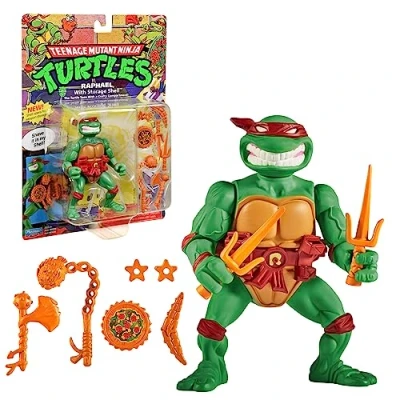 Imagen de Tortugas Ninja, Figura articulada de 10 cm, Figruine colección clásica, Raphael, Juguete para niños a Partir 4 años, Giochi Preziosi T00013