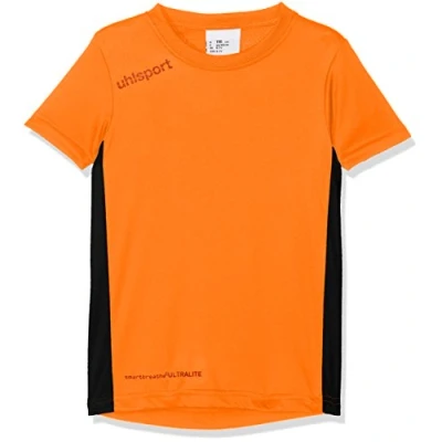 Imagen de Uhlsport Essential MC Camiseta de Juego Manga Corta, Hombre, Naranja Fluor/Negro, 128