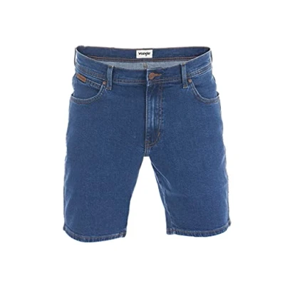 Imagen de Wrangler Texas Pantalones Vaqueros Cortos elásticos para Hombre, Corte Regular, algodón, Bermudas, Verano, Color Azul y Negro, w30, w31, w32, w33, w34, w36, w38, w40 Blue Tomorrow W32