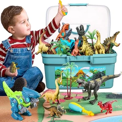 Imagen de GIUHAT Dinosaurios Juguetes, Regalo Navidad Niño Figura de Dinosaurio y Desmontable Juguetes Niños 3 2 4 5 6 Años Regalos Cumpleaños Juegos Infantiles Educativos