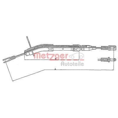 Imagen de METZGER 10.935 Cable de Freno Mano Atrás izquierda, derecha, izquierda 1488/809 COFLE