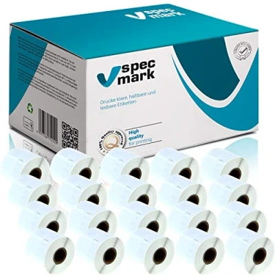 Imagen de specmark 20 Rollos de etiquetas compatibles con DYMO 99014 54mm x 101mm S0722430 220 Pieza compatible todas las impresoras Label Writer 450 4XL Seiko SLP
