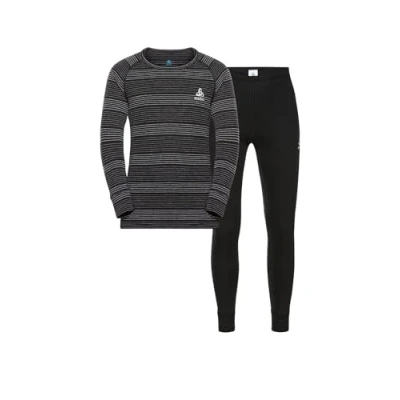 Imagen de ODLO Long Active Warm Eco Set Black/Grey Melange Tracksuit, 140 Unisex