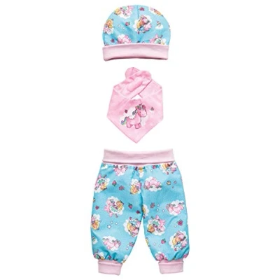 Imagen de Heless 1080 Juego de ropa para muñecas con diseño unicornio Emil y hada Emma, 3 piezas pantalón, gorro bufanda, talla 28 35 cm