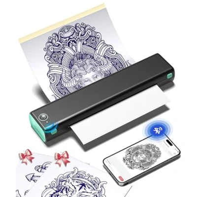 Imagen de Phomemo M08F Impresora Tattoo Termocopiadora Tatuajes Termica con 10pcs Tatuaje Papel de