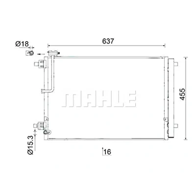 Imagen de MAHLE ORIGINAL AC 949 000S Condensador con secador 15 18,0 637, 637,0