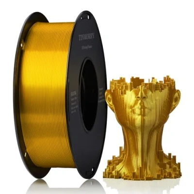 Imagen de PLA Filamento 1,75 mm Silk Gold, TINMORRY Materiales de Impresión 3D 1 kg Spool