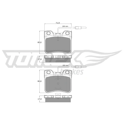 Imagen de TOMEX brakes TX 11 98 Juego de pastillas freno Eje delantero con contacto avisador desgaste PEUGEOT: 106 I Hatchback, CITROËN: AX