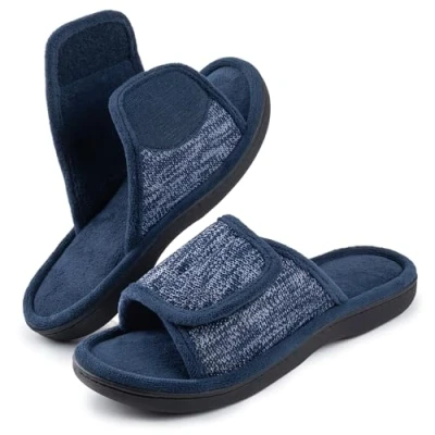 Imagen de RockDove Zapatilla de Deslizamiento Ajustable con Espuma Memoria para Hombre,46/47 EU, Azul Marino