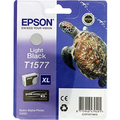 Imagen de Epson Cartucho Inyeccion Tinta Negro Claro T1577 25,9ml Blister Sin Alarma R/3000