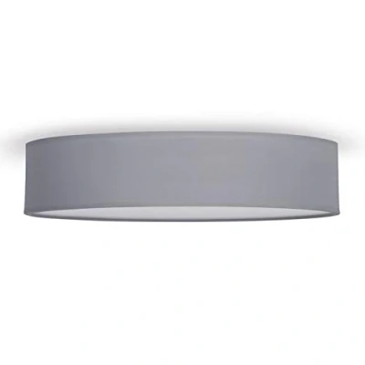Imagen de Smartwares IDE 60036 Lámpara de Techo, Pantalla Tela 50 cm diámetro, Cuatro Apliques con Casquillos E27, Compatible Bombillas hasta 18 W, Iluminación Interior, IP20, Gris