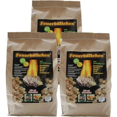 Imagen de Feuerbällchen Encendedor de Chimenea RaiffeisenWaren, 12,0 kg (encendedores ecológicos, Productos Naturales, Cera, Madera Natural; combustión 10 Minutos Aprox.)