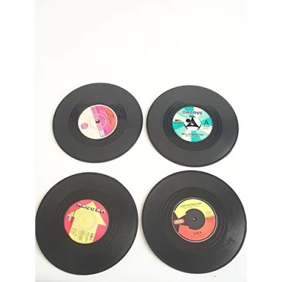 Imagen de 4 posavasos forma de vinilo Vinyl coaster