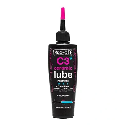 Imagen de Muc Off C3 Ceramic Wet Chain Lube, 120 Ml Lubricante de Cadena Bicicleta con Tinte Trazador UV Formulado para Condiciones Climáticas Húmedas y Adversas