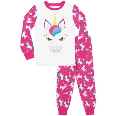 Imagen de Harry Bear Pijamas de Manga Larga para niñas Unicornio Ajuste Ceñido Multicolor 6 7 Años