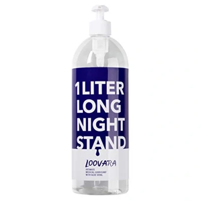 Imagen de Loovara Extra Large Sensitive Lubricant 1000 ml Long Night Stand with Aloe Vera, Water Based, for Skin, Ph Optimized, Condom, Dermatologically Tested, Natural Ingredients