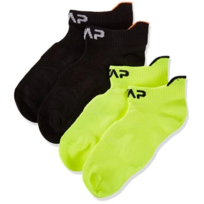 Imagen de CMP Calcetines deportivos ultraligeros para niños, Amarillo Fluo Negro, 28/30