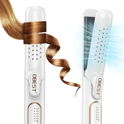 Imagen de OBEST Plancha de Pelo,Plancha Rizadora con Tecnología Flujo Aire 360,Plancha Pelo Frio,140 ℃ 220 ℃,Ajuste Temperatura 5 Velocidades