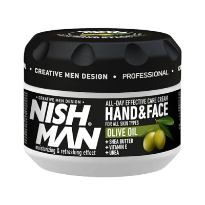 Imagen de Nishman Crema De Manos Y Rostro 300ml Hidratante, Nutritiva Para Una Piel Sana Ideal Pieles Secas Sensibles (300ML, Olive Oil)