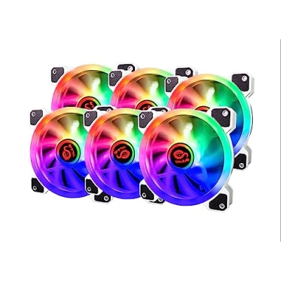 Imagen de Talius Iris Spectrum ARGB/Cronos ventiladores 120 mm. Efectos de barrido, pulso, espiral. Doble Aro led. Conexión 6 pines. (6 FAN WHITE)