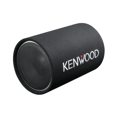 Imagen de KENWOOD KSC W1200T Subwoofer Tubular de Tamaño Compacto y Forma Tubo, con Correas para Instalación Rápida Fácil en Coche. Potencia Nominal 200W Pico 1200W
