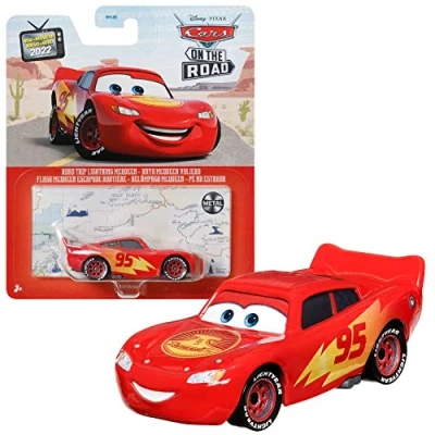 Imagen de Mattel Selección Vehículos Racing Style, Disney Cars, Die Cast 1:55 Coche, DXV29N Cars 3 Single:Lightning Mcqueen Road Trip (CDXV59)