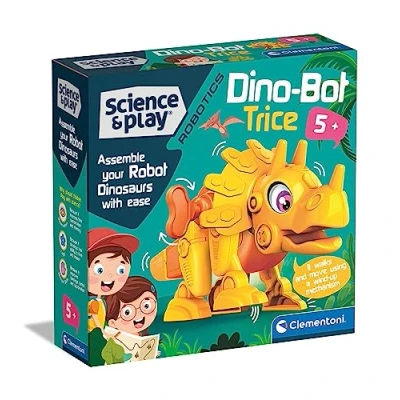 Imagen de Clementoni Dino BOT Triceratops, Set de Robot para Montar y Aprender robótica Infantil, Juguete Educativo niños 5 años o más (75073)