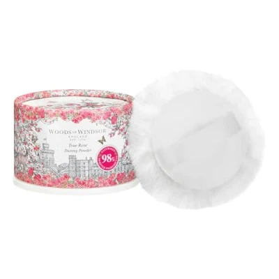 Imagen de Woods of Windsor Rose Talco Powder, Polvos Florales con Body Puff, Perfumados para Mujeres Ayudar el Control de Olores y Rozas, True Scent 100g