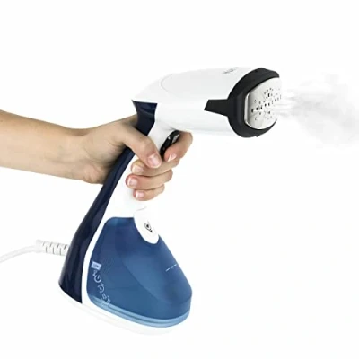 Imagen de H.Koenig Plancha vertical STM10 portátil y ergonómica, vapor continuo 24 g/min, Autonomía ilimitada, Suela de acero inoxidable, Lista en 35s, Depósito agua 250mL