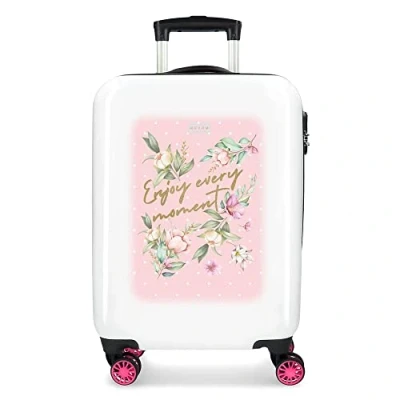 Imagen de Movom Enjoy Every Moment Maleta de cabina Blanco 38x55x20 cms Rígida ABS Cierre combinación lateral 34 2 kgs 4 Ruedas dobles Equipaje Mano