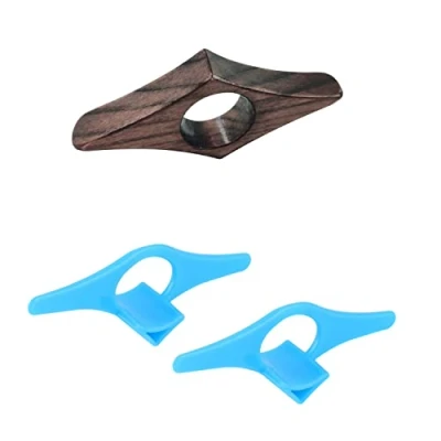 Imagen de 1 portapáginas hecho a mano de madera nogal, marcapáginas, soporte para el pulgar, anillo marcapáginas lectura, accesorios con 2 soportes plástico