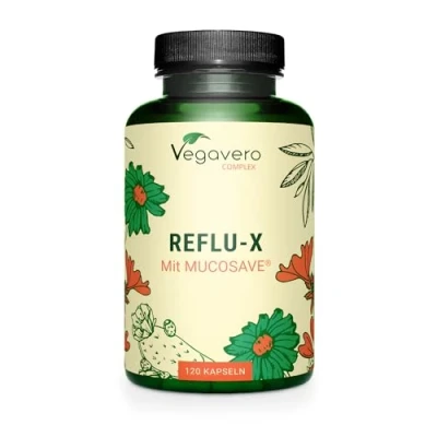 Imagen de Reflujo Complex Vegavero® Suplemento Natural Para Acidez Estomacal Sin Aditivos Artificiales Apto Veganos Antiácido &amp; Digestión 120 Cápsulas